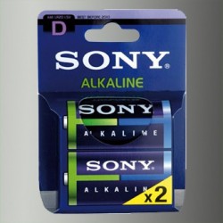 Piles alcalines LR20 - D – 1,5V Sony (blister de 2)