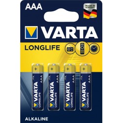Piles alcalines LR03 - AAA Varta Longlife (blister de 4)
