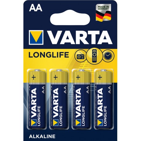 Piles alcalines LR06 - AA – 1,5V Varta Longlife (blister de 4)