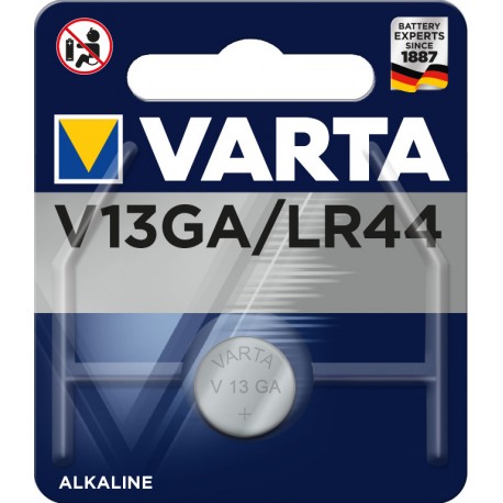 Pile électronique alcaline 1,5V LR44 - V13GA Varta