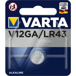 Pile électronique alcaline 1,5V LR43 - V12GA Varta