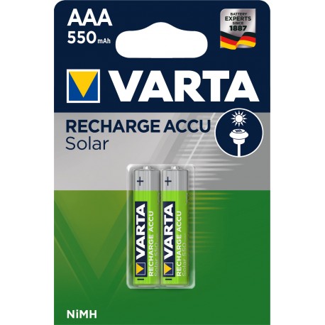 Piles rechargeables AAA - HR3 - 550mAH pour appareil solaire.