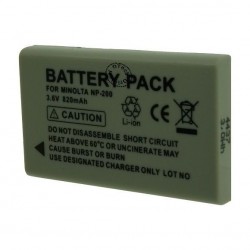 Batterie de remplacement pour MINOLTA NP-200 3.6V Li-Ion 820mAh
