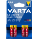 Piles alcalines LR03 - AAA Varta Max Tech (blister de 4)