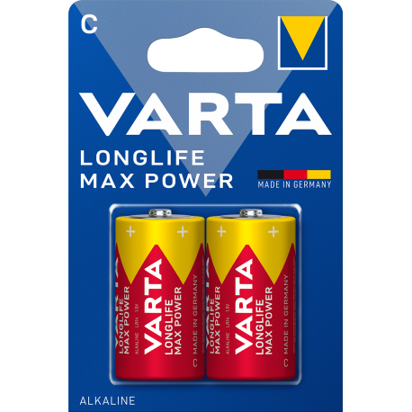 Piles alcalines LR14 - C – 1,5V Varta Max Tech (blister de 2)