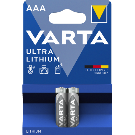 Piles Lithium AAA – 1,5V Varta Professionnal.(blister de 2)