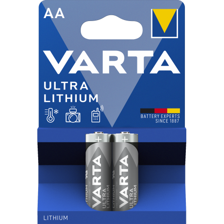 Piles Lithium AA – 1,5V Varta Professionnal.(blister de 2)