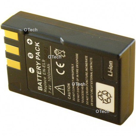 Batterie de remplacement pour NIKON EN-EL9 black 7.4V L10/12